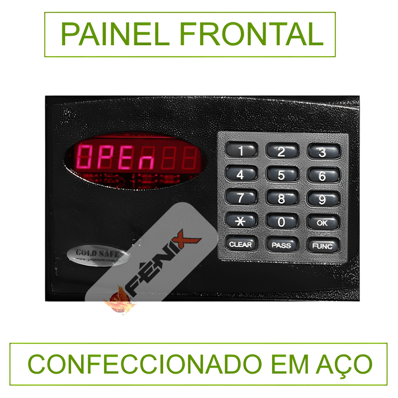 Cofre Digital Smart Diamond 6.8 Gold Safe com auditoria, retardo programável e boca de lobo tipo alçapão - Imagem 3